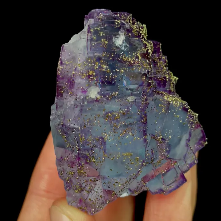 Natural Purple Fluorite and Pyrite, Mineral Specimen:Yaogangxian,Hunan (40*50*30MM) - image 3