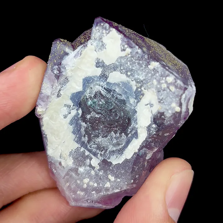 Natural Purple Fluorite and Pyrite, Mineral Specimen:Yaogangxian,Hunan (45*40*25MM) - image 5