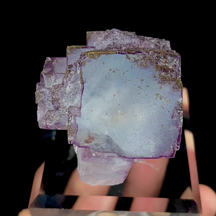 Natural Purple Fluorite and Pyrite, Mineral Specimen:Yaogangxian,Hunan (45*50*35MM) - image 4