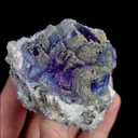 Natural Purple Fluorite and Pyrite, Mineral Specimen:Yaogangxian,Hunan (45*70*45MM) - image 3