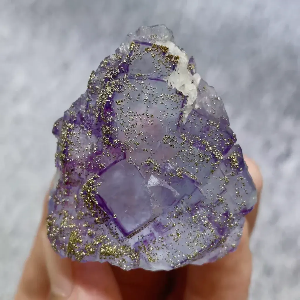 Natural Purple Fluorite and Pyrite Symbiosis comes from Yaogangxian,Hunan 35*40*30MM - image 4