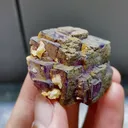 Natural Purple Fluorite and Pyrite Symbiosis comes from Yaogangxian,Hunan 45*20*35MM - image 2