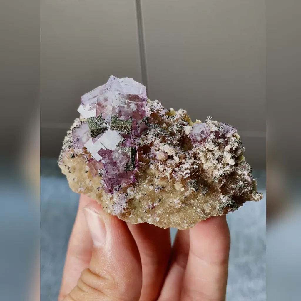 Natural Purple Fluorite and Pyrite Symbiosis comes from Yaogangxian,Hunan 70*45*20MM - image 6