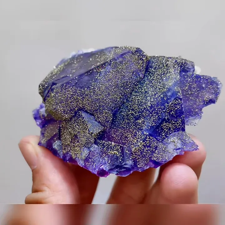 Natural Purple Fluorite and Pyrite Symbiosis comes from Yaogangxian,Hunan 75*55*30MM - image 3