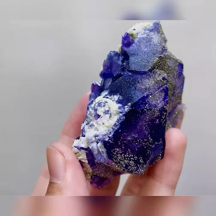 Natural Purple Fluorite and Pyrite Symbiosis comes from Yaogangxian,Hunan 75*55*30MM - image 4