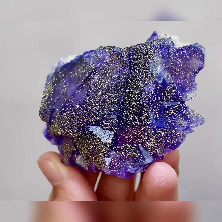 Natural Purple Fluorite and Pyrite Symbiosis comes from Yaogangxian,Hunan 75*55*30MM - image 2