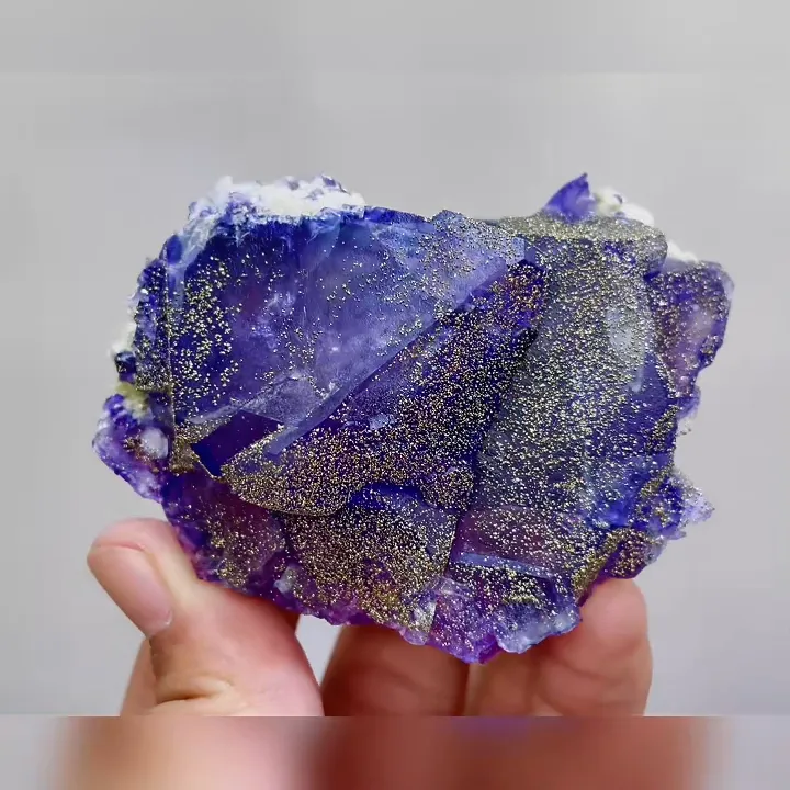 Natural Purple Fluorite and Pyrite Symbiosis comes from Yaogangxian,Hunan 75*55*30MM - image 5