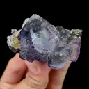 Natural Purple Fluorite and Pyrite,Ladder Pattern Mineral Specimen:Yaogangxian HUNAN(65*45*30mm) - image 1