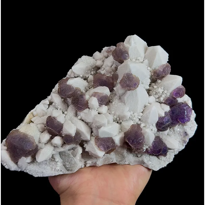 Natural Purple Fluorite and Quartz Cluster, Mineral Specimen: Inner Mongolia,China (170*130*65MM) image