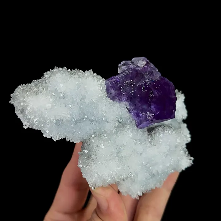Natural Purple Fluorite and Quartz cluster, Mineral Specimen:Fujian,China (120*80*50MM) - image 4