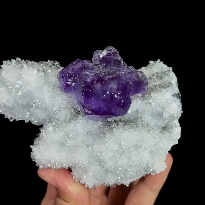 Natural Purple Fluorite and Quartz cluster, Mineral Specimen:Fujian,China (120*80*50MM) - image 3