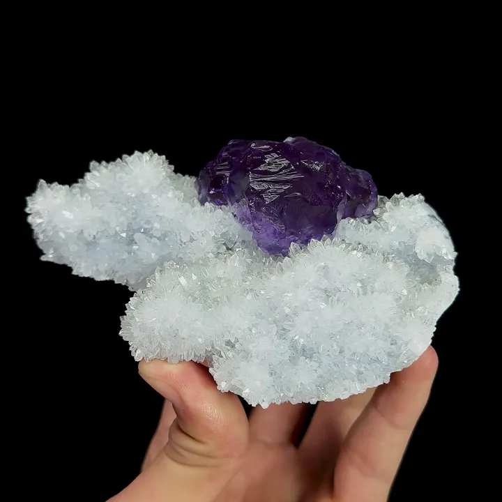 Natural Purple Fluorite and Quartz cluster, Mineral Specimen:Fujian,China (120*80*50MM) image