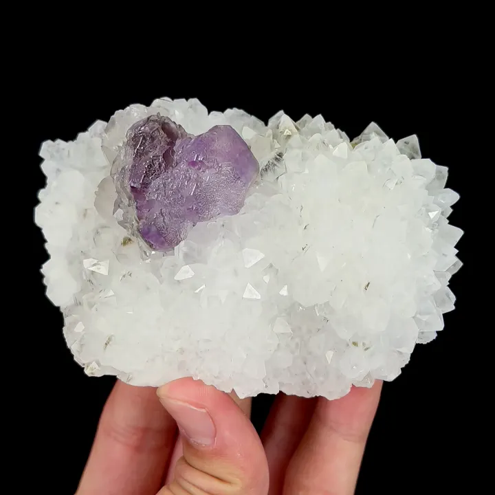 Natural Purple Fluorite and Quartz Cluster, Mineral Specimen:Zhejiang,China (100*70*35MM) - image 6