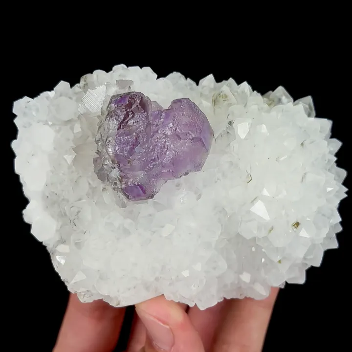 Natural Purple Fluorite and Quartz Cluster, Mineral Specimen:Zhejiang,China (100*70*35MM) - image 4