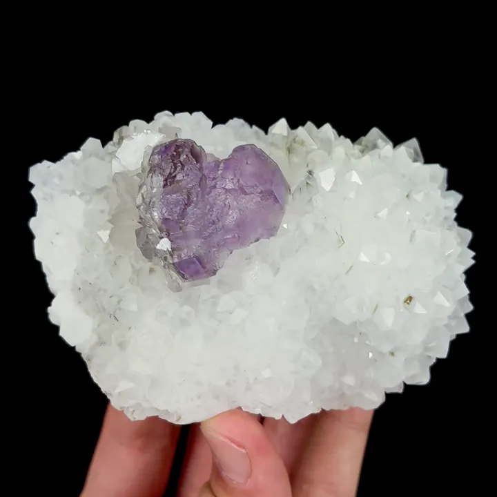 Natural Purple Fluorite and Quartz Cluster, Mineral Specimen:Zhejiang,China (100*70*35MM) - image 5