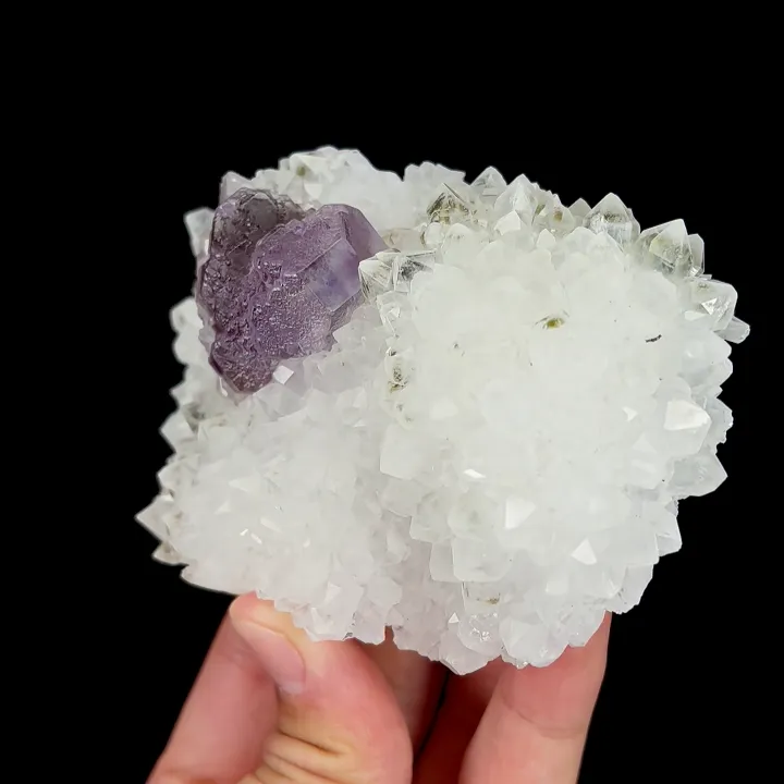 Natural Purple Fluorite and Quartz Cluster, Mineral Specimen:Zhejiang,China (100*70*35MM) image