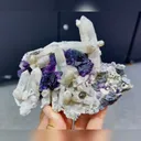 Natural Purple Fluorite and Quartz Clusters Symbiosis comes from Inner Mongolia，China 120*100*40MM - image 1