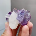 Natural Purple Fluorite and Quartz coexist comes from Yaogangxian,Hunan 50*35*35MM - image 2