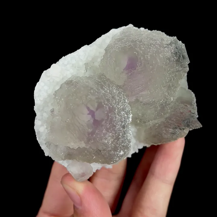 Natural Purple Fluorite and Quartz, Mineral Specimen: Fujian,China (80*65*40MM) - image 3