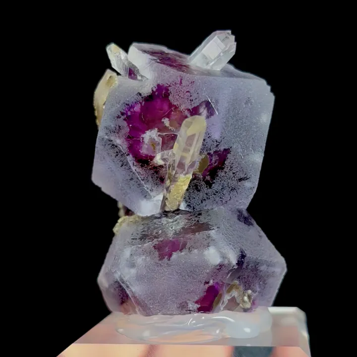 Natural Purple Fluorite and Quartz , Mineral Specimen: Inner Mongolia,China (30*35*45MM) - image 4