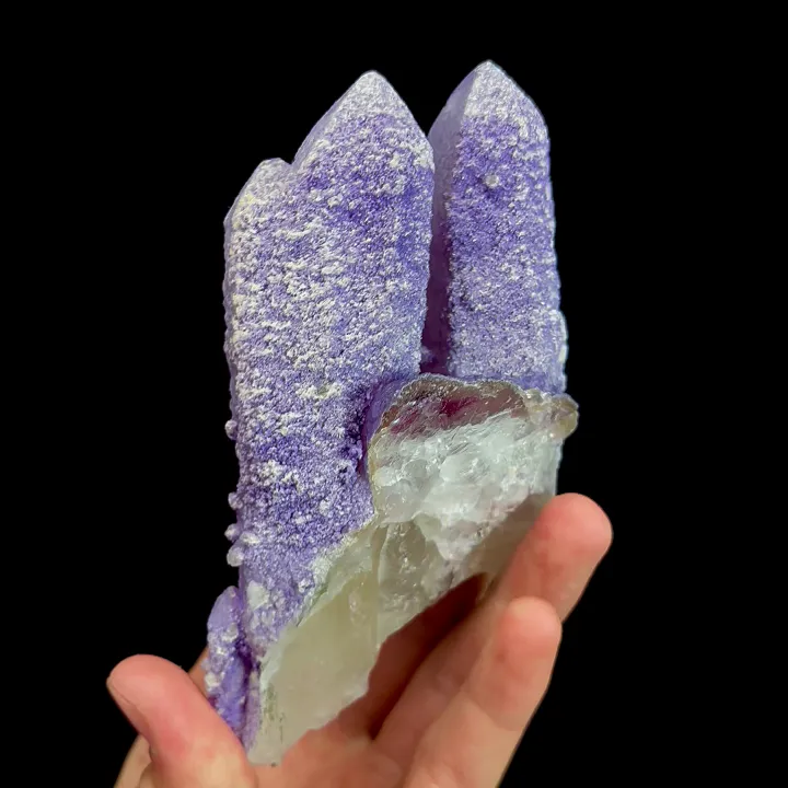 Natural Purple Fluorite and Quartz, Mineral Specimen: Inner Mongolia,China (70*130*75MM) image