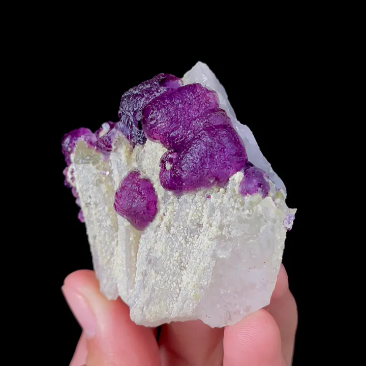 Natural Purple Fluorite and Quartz, Mineral Specimen: Leipingkuang,Chenzhou (60*55*20MM) image