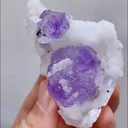 Natural Purple Fluorite and Quartz, Mineral Specimen: Shizhuyuan,Fujian (75*45*30MM) - image 3