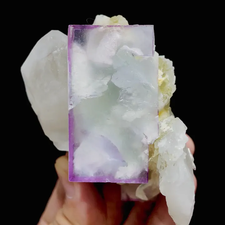 Natural Purple Fluorite and Quartz, Mineral Specimen: Yaogangxian,Hunan (55*70*45MM) image