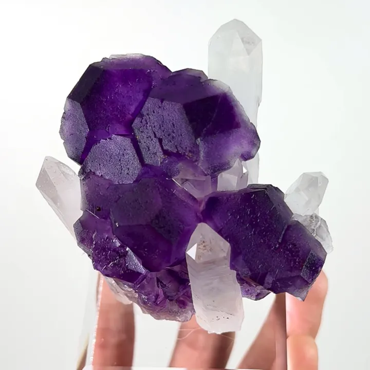 Natural Purple Fluorite and Quartz, Mineral Specimen:Chenzhou,Hunan (70*45*60MM) - image 4
