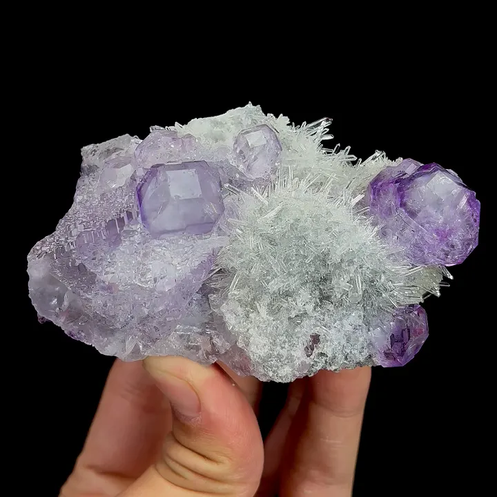 Natural Purple Fluorite and Quartz, Mineral Specimen:Fujian,China (85*35*40MM) - image 6