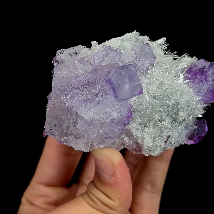 Natural Purple Fluorite and Quartz, Mineral Specimen:Fujian,China (85*35*40MM) - image 3
