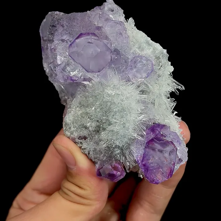 Natural Purple Fluorite and Quartz, Mineral Specimen:Fujian,China (85*35*40MM) - image 5