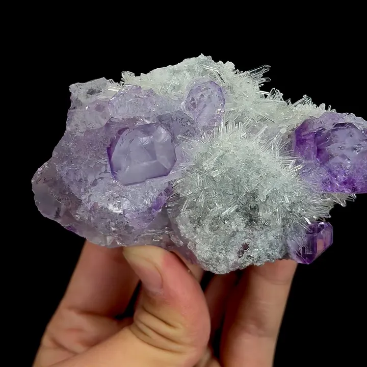 Natural Purple Fluorite and Quartz, Mineral Specimen:Fujian,China (85*35*40MM) - image 4