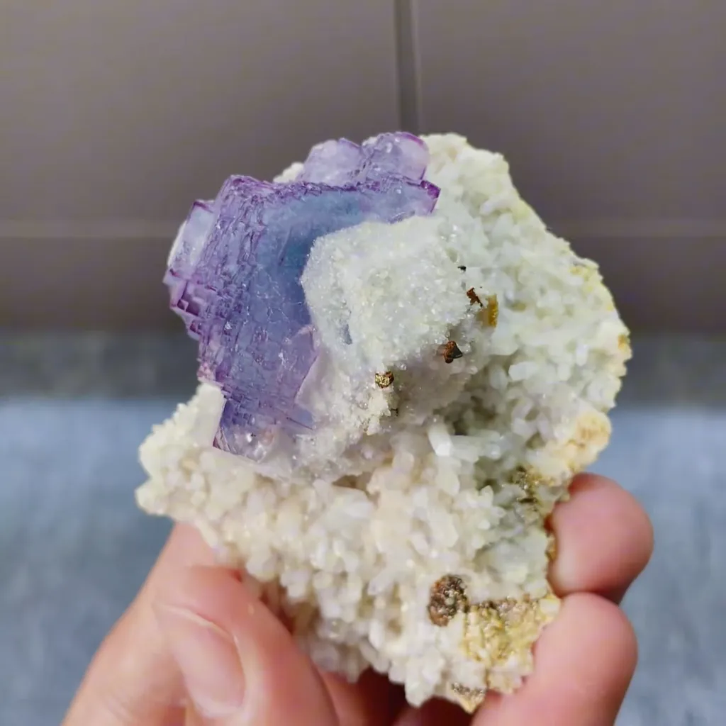 Natural Purple Fluorite and Quartz Mineral Specimen,High Quality Specimen,YAO GANG XIAN,HUNAN,CHINA(50*60*30mm) - image 6