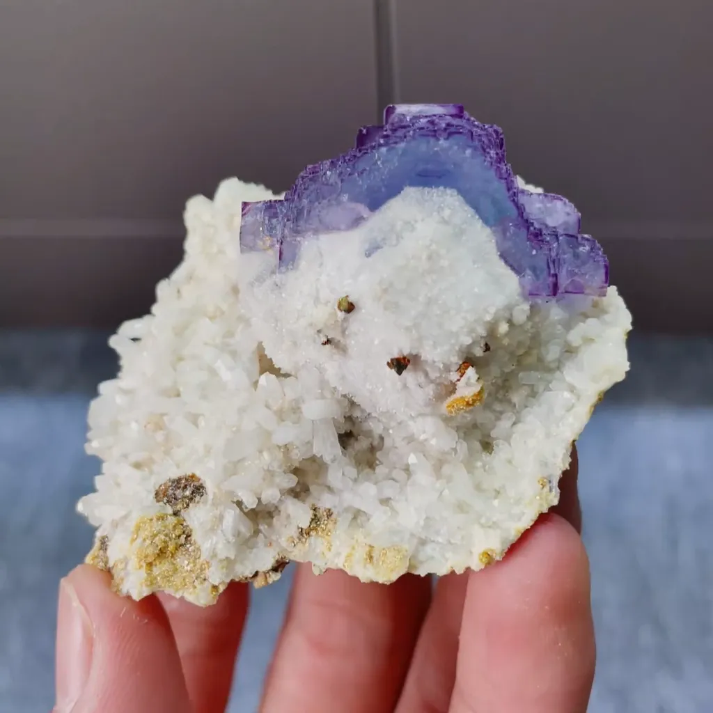 Natural Purple Fluorite and Quartz Mineral Specimen,High Quality Specimen,YAO GANG XIAN,HUNAN,CHINA(50*60*30mm) - image 4