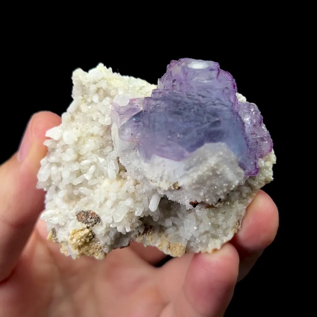 Natural Purple Fluorite and Quartz Mineral Specimen,High Quality Specimen,YAO GANG XIAN,HUNAN,CHINA(50*60*30mm) image