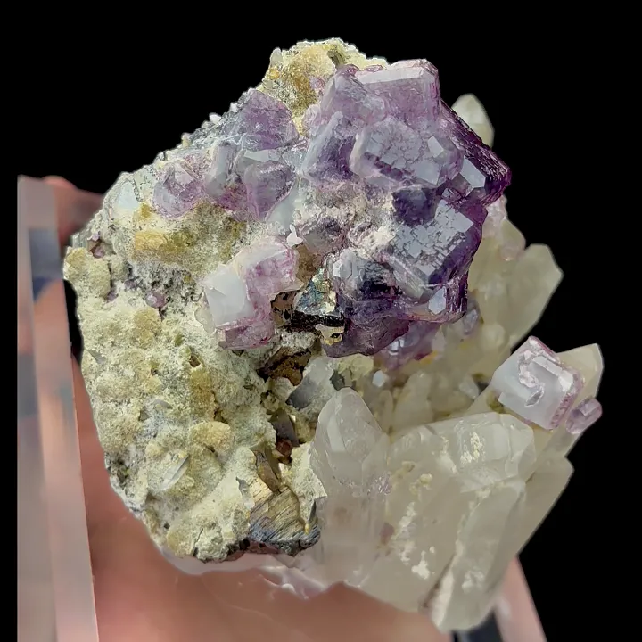 Natural Purple Fluorite and Quartz Mineral Specimen,High Quality Specimen,YAO GANG XIAN,HUNAN,CHINA(99*103*77mm) - image 3