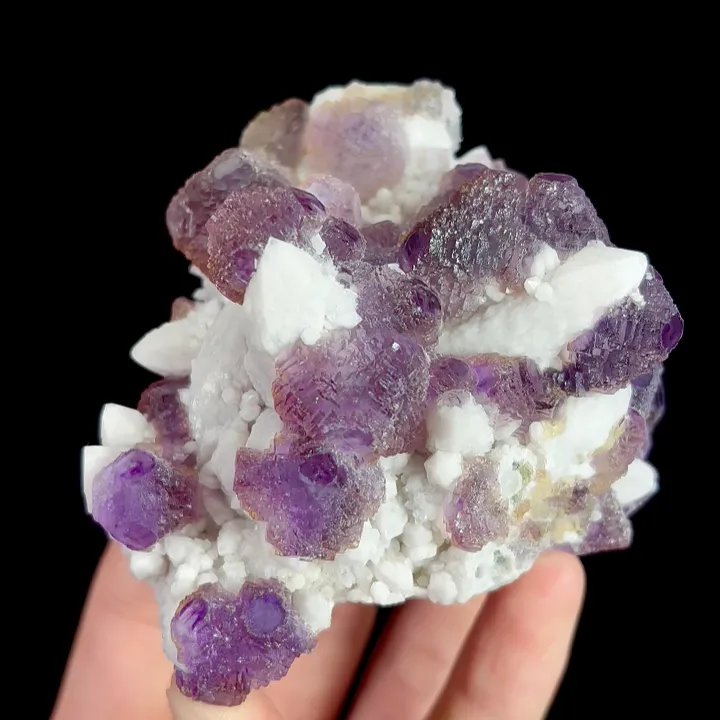 Natural Purple Fluorite and Quartz, Mineral Specimen:Inner Mongolia,China (90*75*50MM) image
