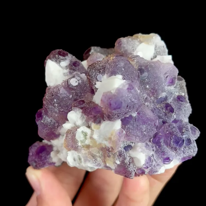 Natural Purple Fluorite and Quartz, Mineral Specimen:Inner Mongolia,China (90*75*50MM) - image 3