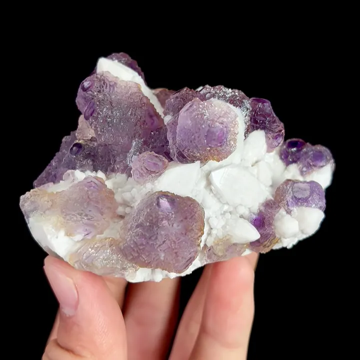 Natural Purple Fluorite and Quartz, Mineral Specimen:Inner Mongolia,China (90*75*50MM) - image 5