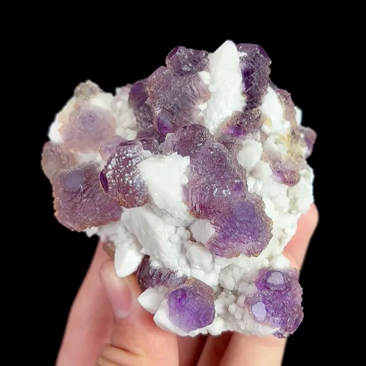 Natural Purple Fluorite and Quartz, Mineral Specimen:Inner Mongolia,China (90*75*50MM) - image 4
