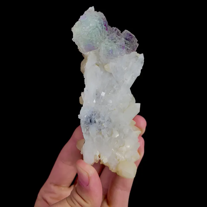 Natural purple Fluorite and Quartz, Mineral Specimen:Shangbao,Hunan (55*120*25MM) - image 4