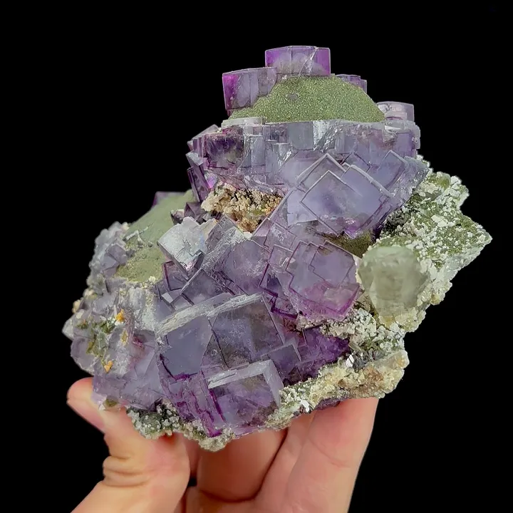 Natural Purple Fluorite and Quartz, Mineral Specimen:Yaogangxian,Hunan (105*90*55MM) - image 2