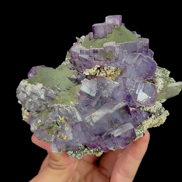 Natural Purple Fluorite and Quartz, Mineral Specimen:Yaogangxian,Hunan (105*90*55MM) - image 5