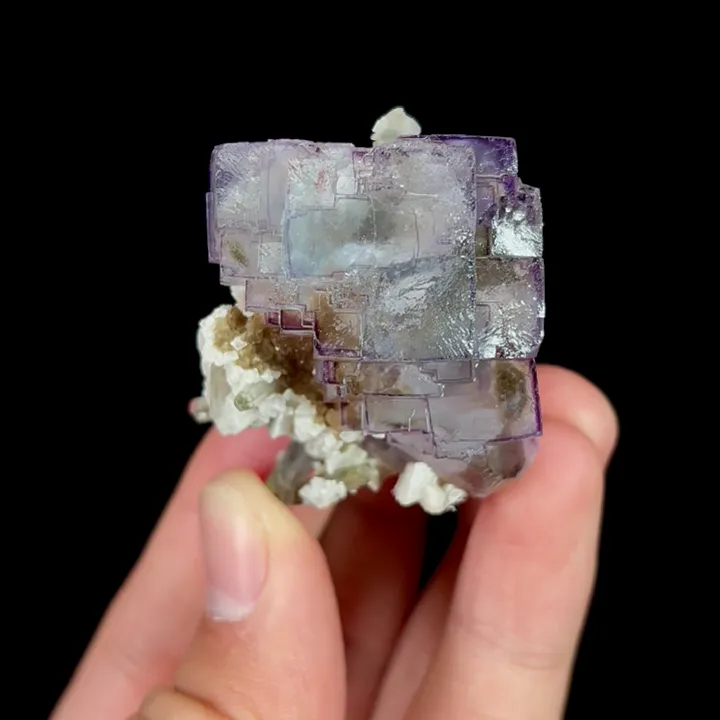 Natural Purple Fluorite and Quartz, Mineral Specimen:Yaogangxian,Hunan (30*40*30MM) image