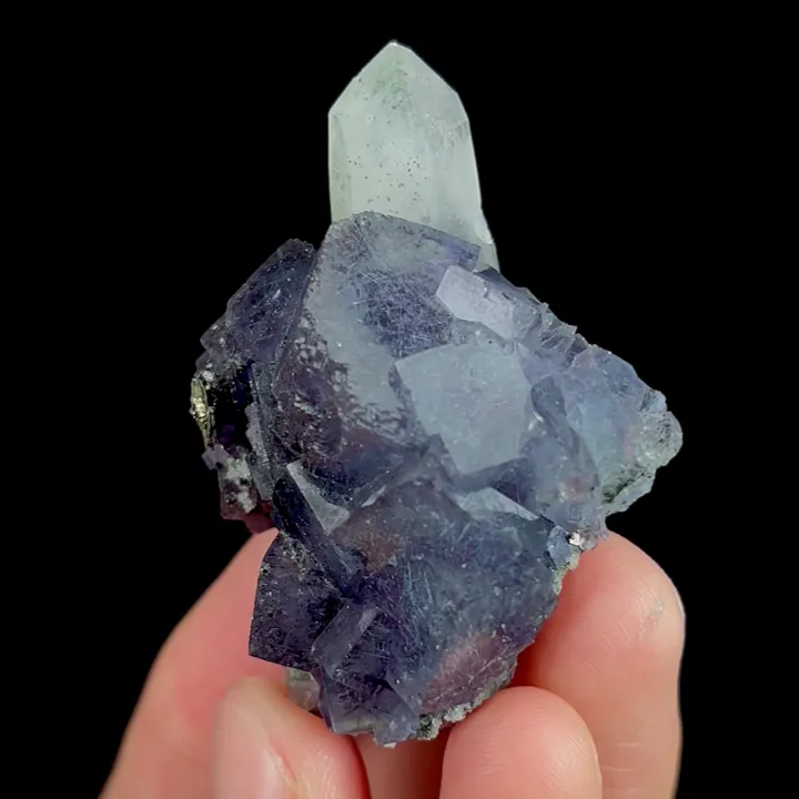 Natural Purple Fluorite and Quartz, Mineral Specimen:Yaogangxian,Hunan (40*25*50MM) - image 3
