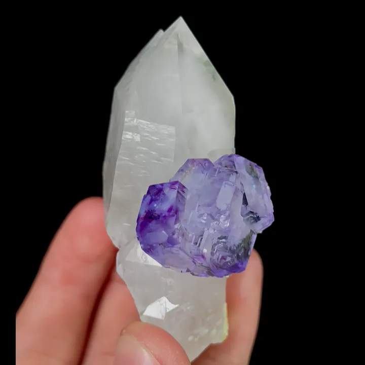 Natural Purple Fluorite and Quartz, Mineral Specimen:Yaogangxian,Hunan (45*60*30MM) - image 5