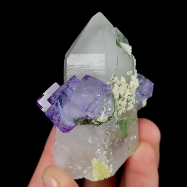 Natural Purple Fluorite and Quartz, Mineral Specimen:Yaogangxian,Hunan (45*60*30MM) image