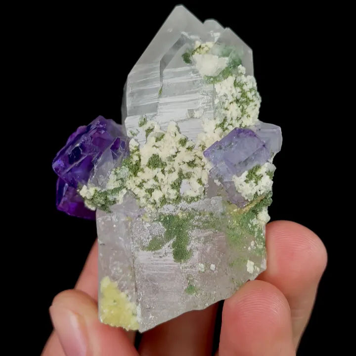Natural Purple Fluorite and Quartz, Mineral Specimen:Yaogangxian,Hunan (45*60*30MM) - image 4
