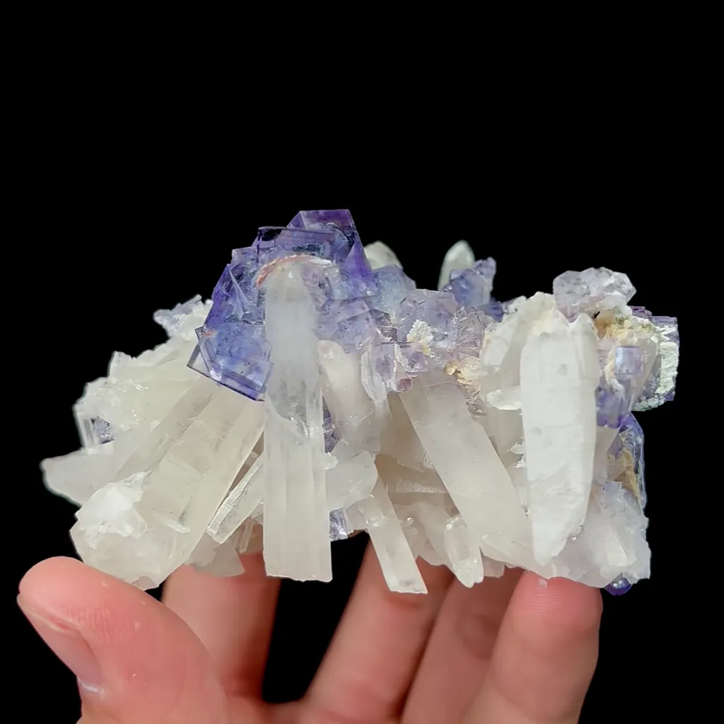 Natural Purple Fluorite and Quartz, Mineral Specimen:Yaogangxian,Hunan (85*55*85MM) - image 3